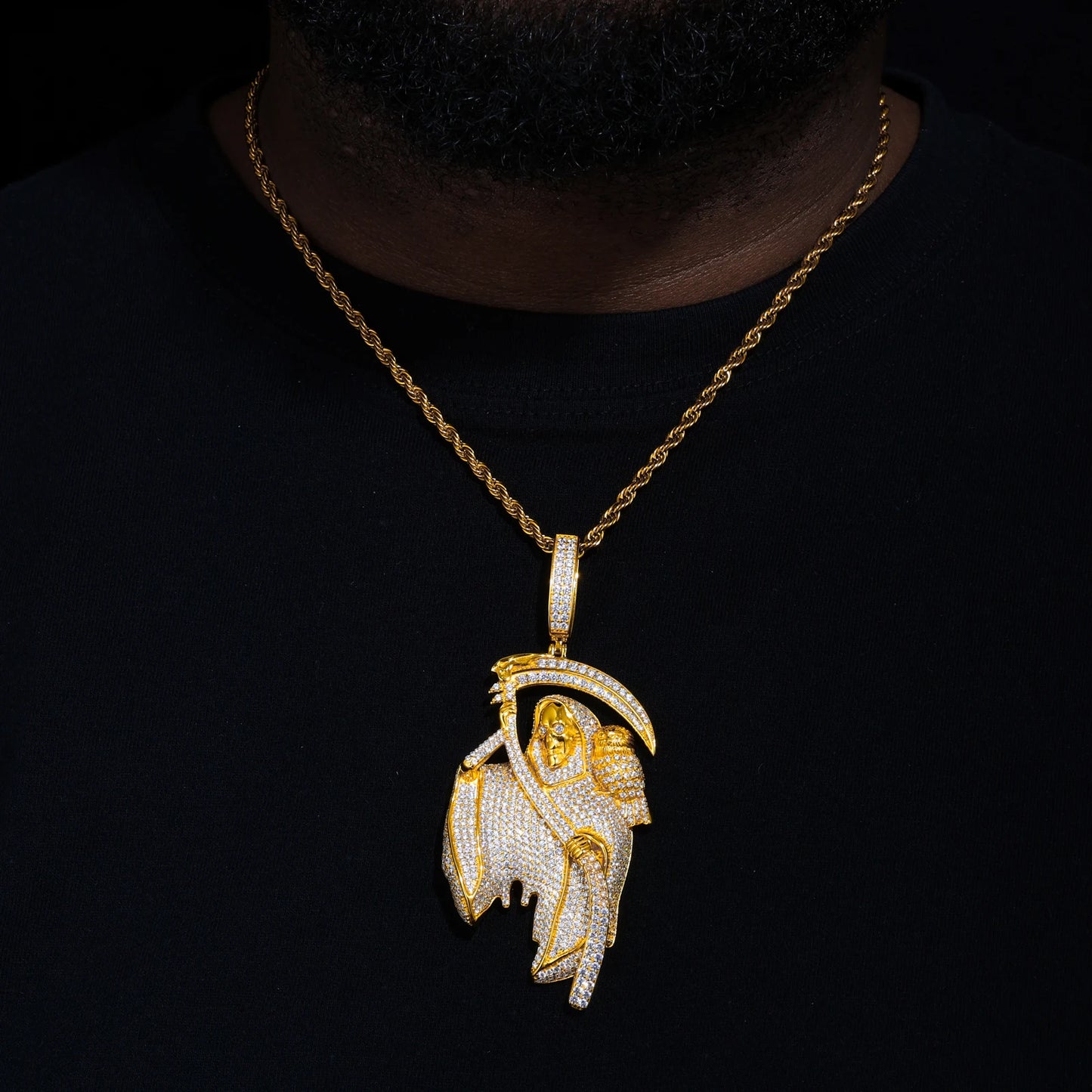 Moissanite Iced Out Reaper Pendant