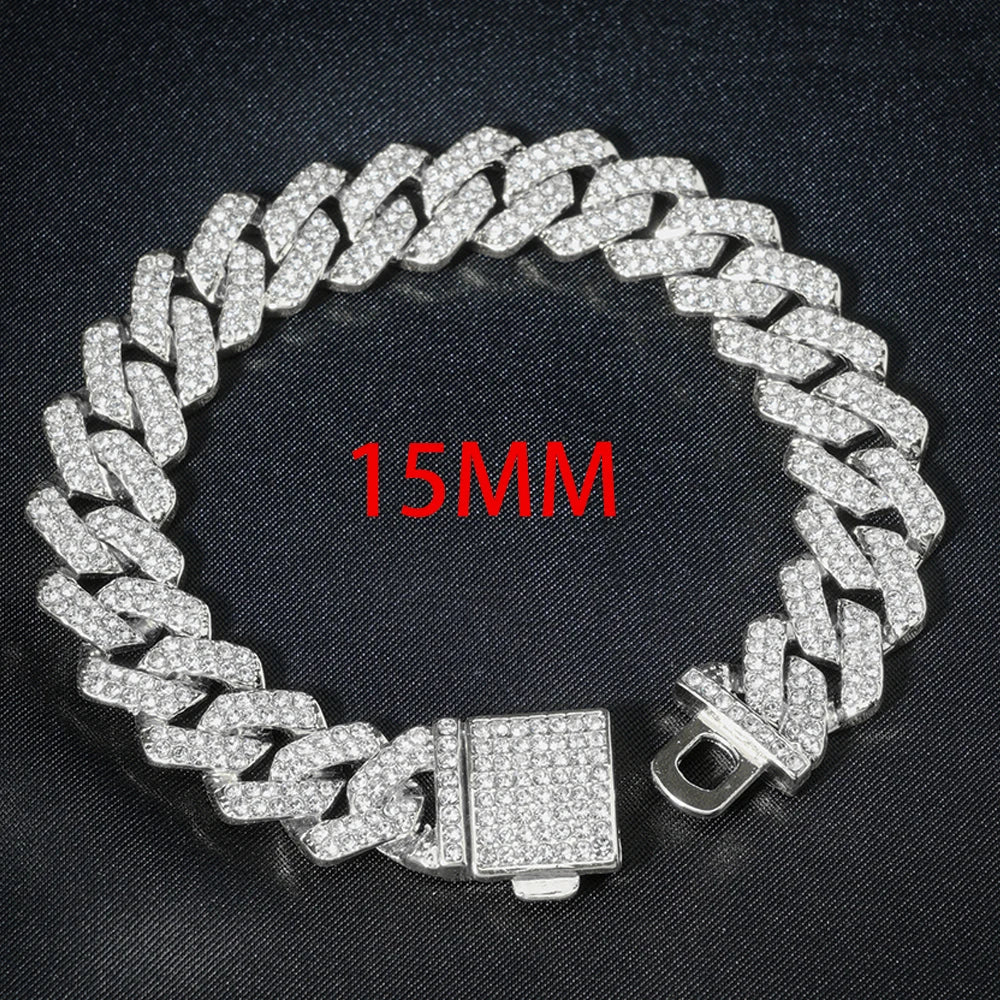 3-piece Cuban Chain Watch Set