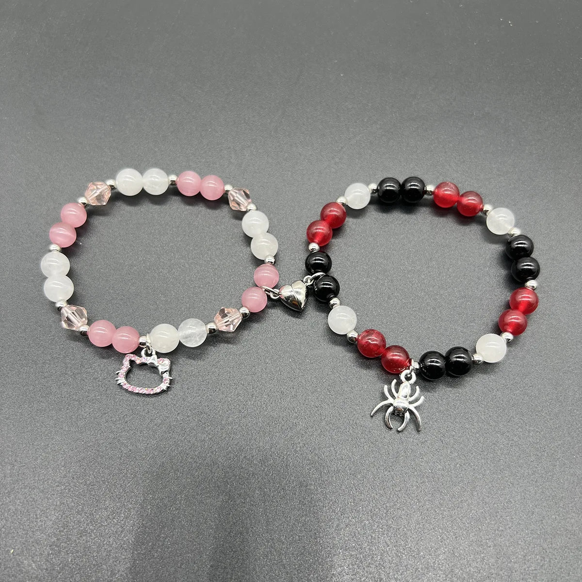 Bat Hello Cat Spider Couple Bracelets