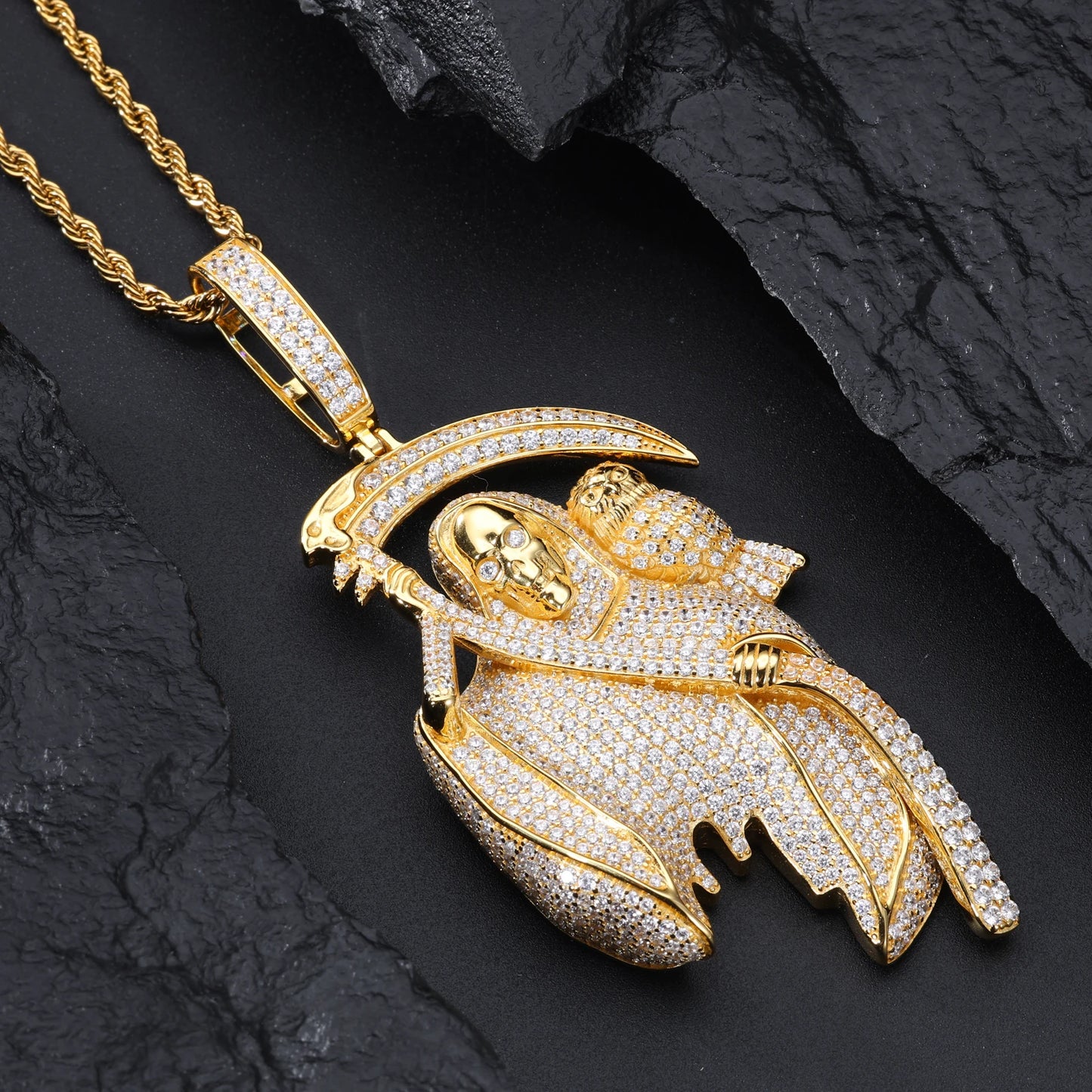 Moissanite Iced Out Reaper Pendant