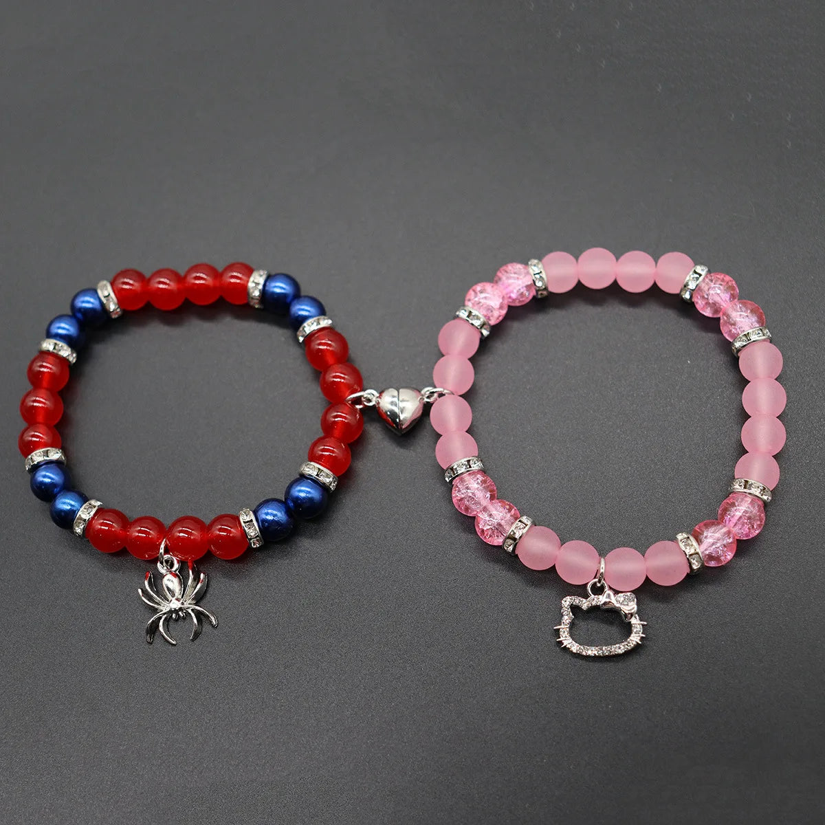 Bat Hello Cat Spider Couple Bracelets