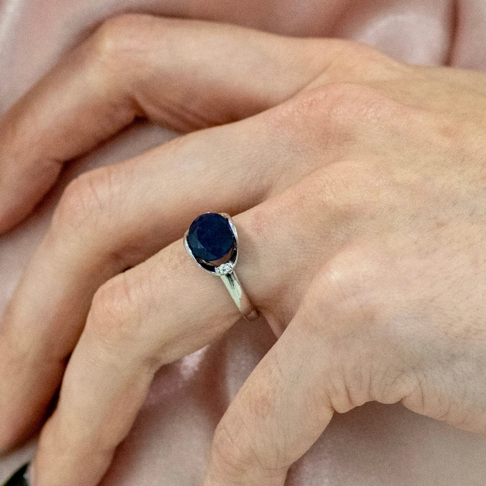 New 3.24Ct Natural Blue Sapphire Ring