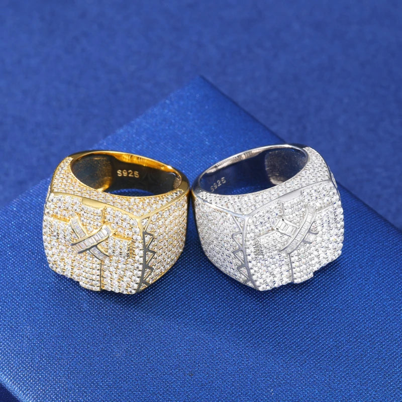 Full Iced Out Moissanite Cross Rings