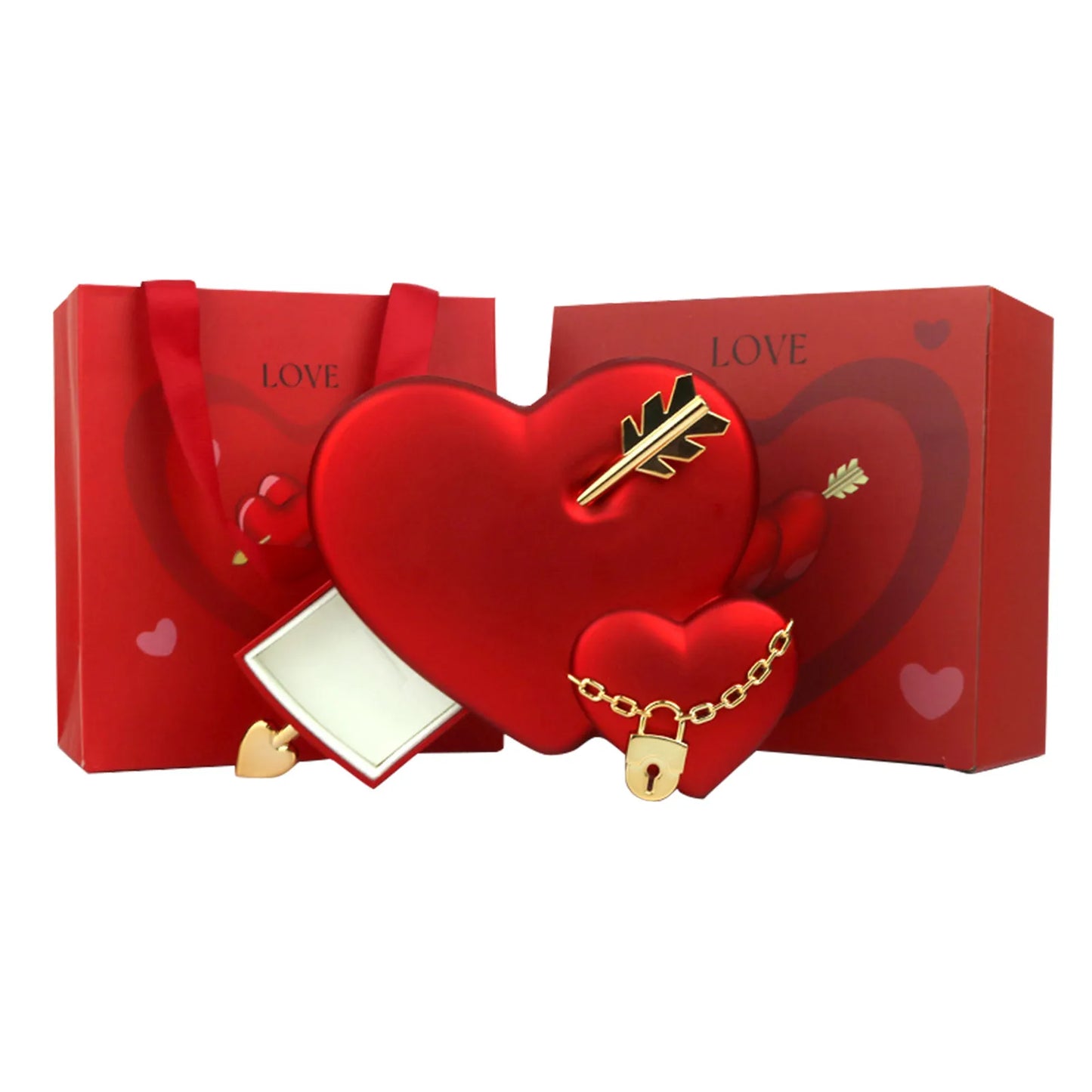 One Arrow Two Hearts Eternal Rose Jewelry Box