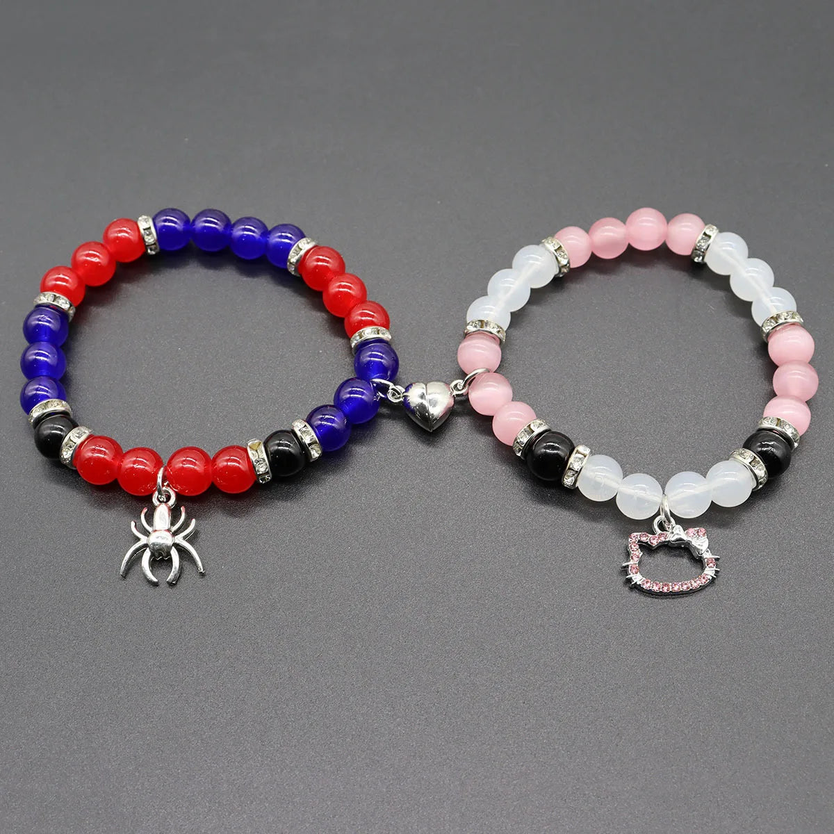 Bat Hello Cat Spider Couple Bracelets