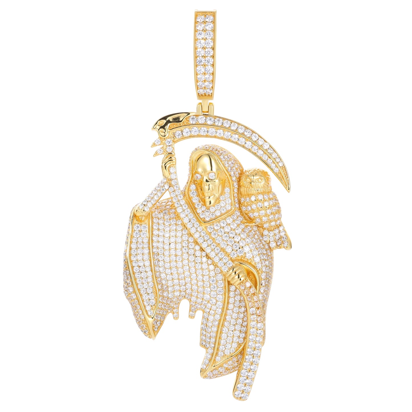 Moissanite Iced Out Reaper Pendant