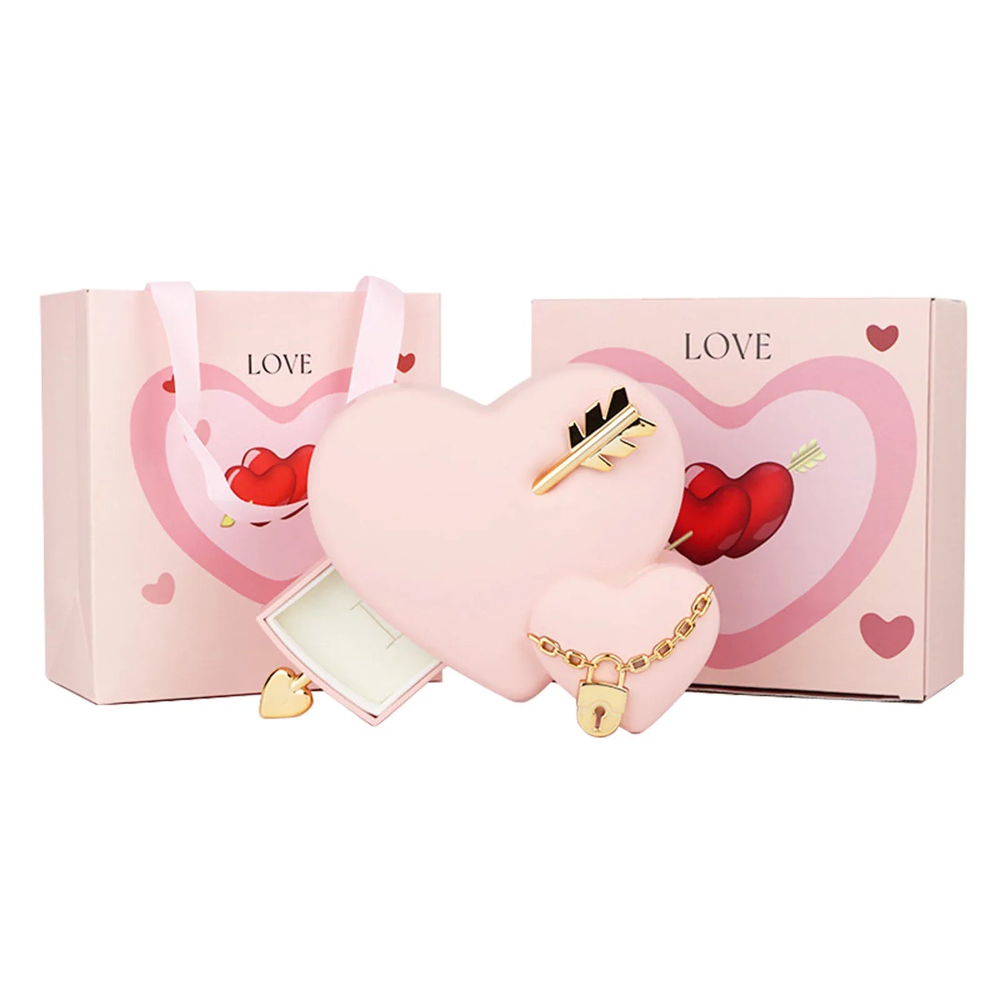 One Arrow Two Hearts Eternal Rose Jewelry Box