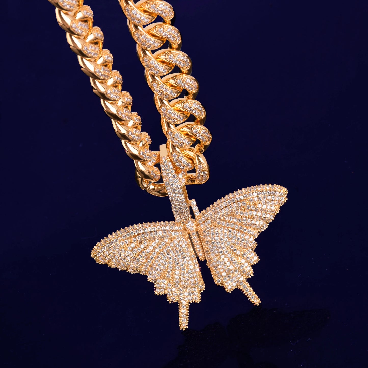 Iced Out Butterfly Pendant