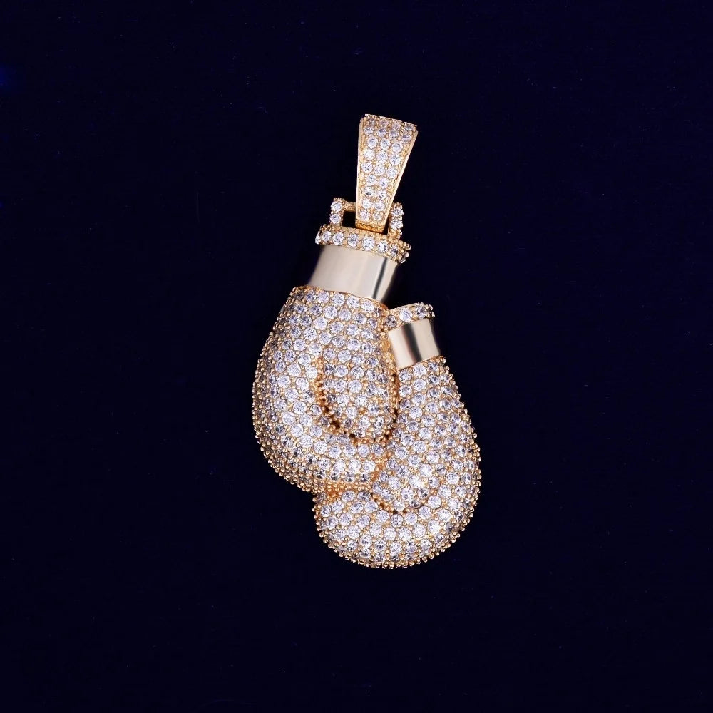 Crystal Boxing Gloves Necklace Pendant
