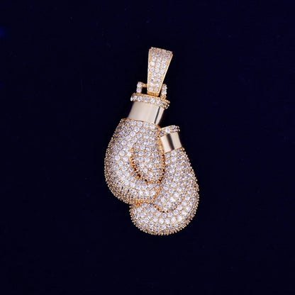 Crystal Boxing Gloves Necklace Pendant