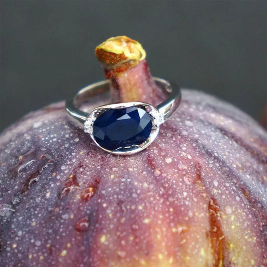 New 3.24Ct Natural Blue Sapphire Ring