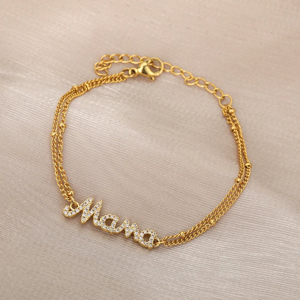 Stainless Steel "Mama" Bracelet