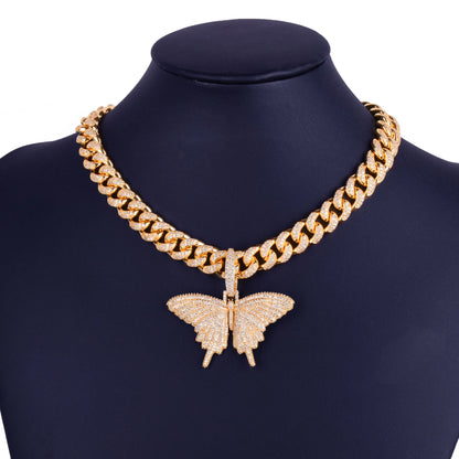 Iced Out Butterfly Pendant