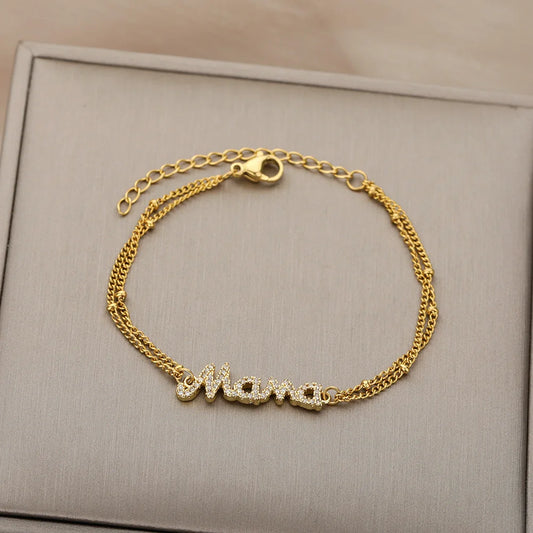 Stainless Steel "Mama" Bracelet