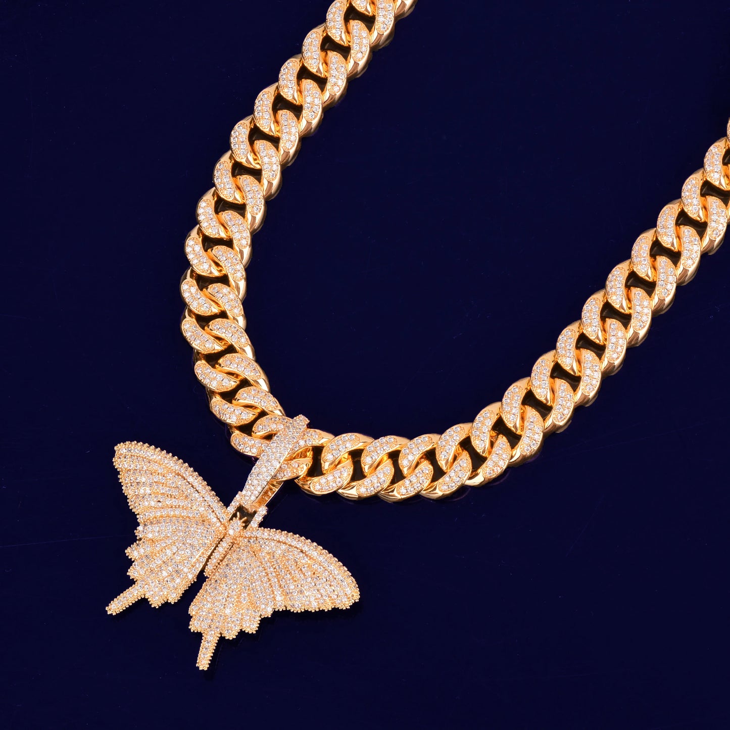 Iced Out Butterfly Pendant