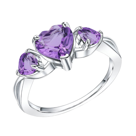 Sterling Silver February Birthstone Ring
