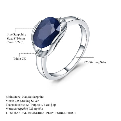 New 3.24Ct Natural Blue Sapphire Ring