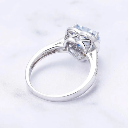 Sterling Silver Heart Shape Gemstone Rings