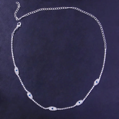 Evil Eye Tennis Choker Rhinestone Necklace