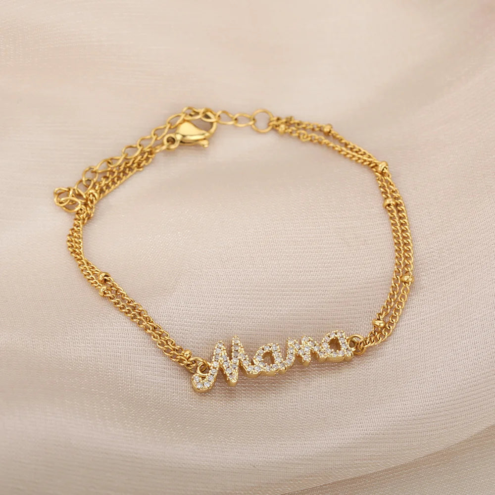 Stainless Steel "Mama" Bracelet