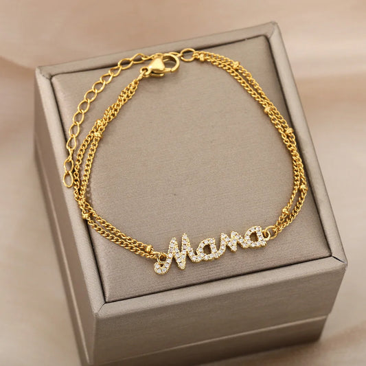 Stainless Steel "Mama" Bracelet