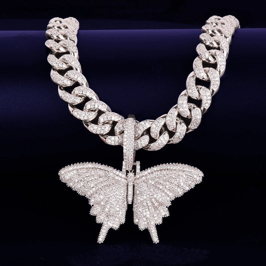 Iced Out Butterfly Pendant
