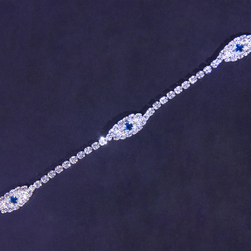 Evil Eye Tennis Choker Rhinestone Necklace