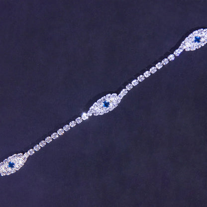 Evil Eye Tennis Choker Rhinestone Necklace