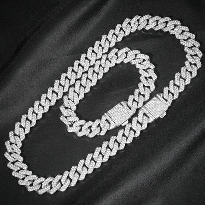 3-piece Cuban Chain Watch Set