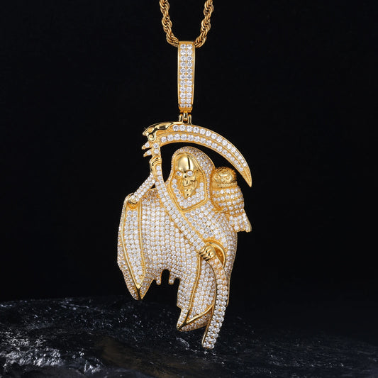 Moissanite Iced Out Reaper Pendant