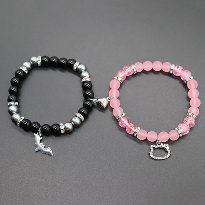 Bat Hello Cat Spider Couple Bracelets