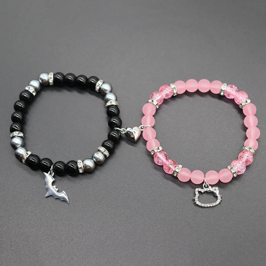 Bat Hello Cat Spider Couple Bracelets