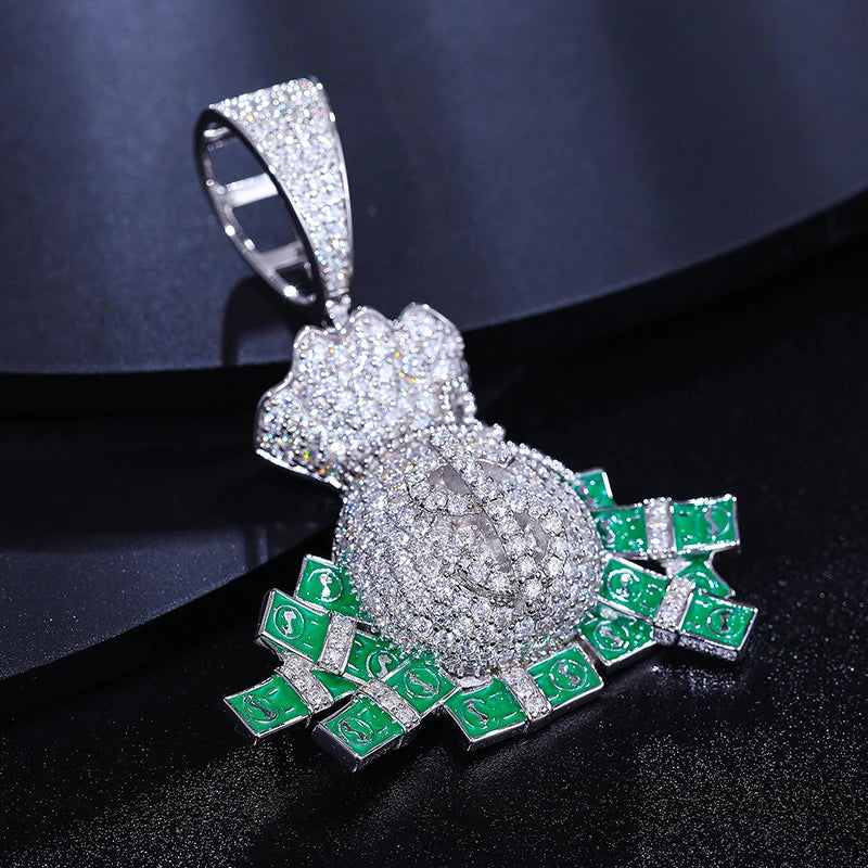 Dollar Money Bag Pendant Necklaces