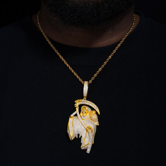 Moissanite Iced Out Reaper Pendant