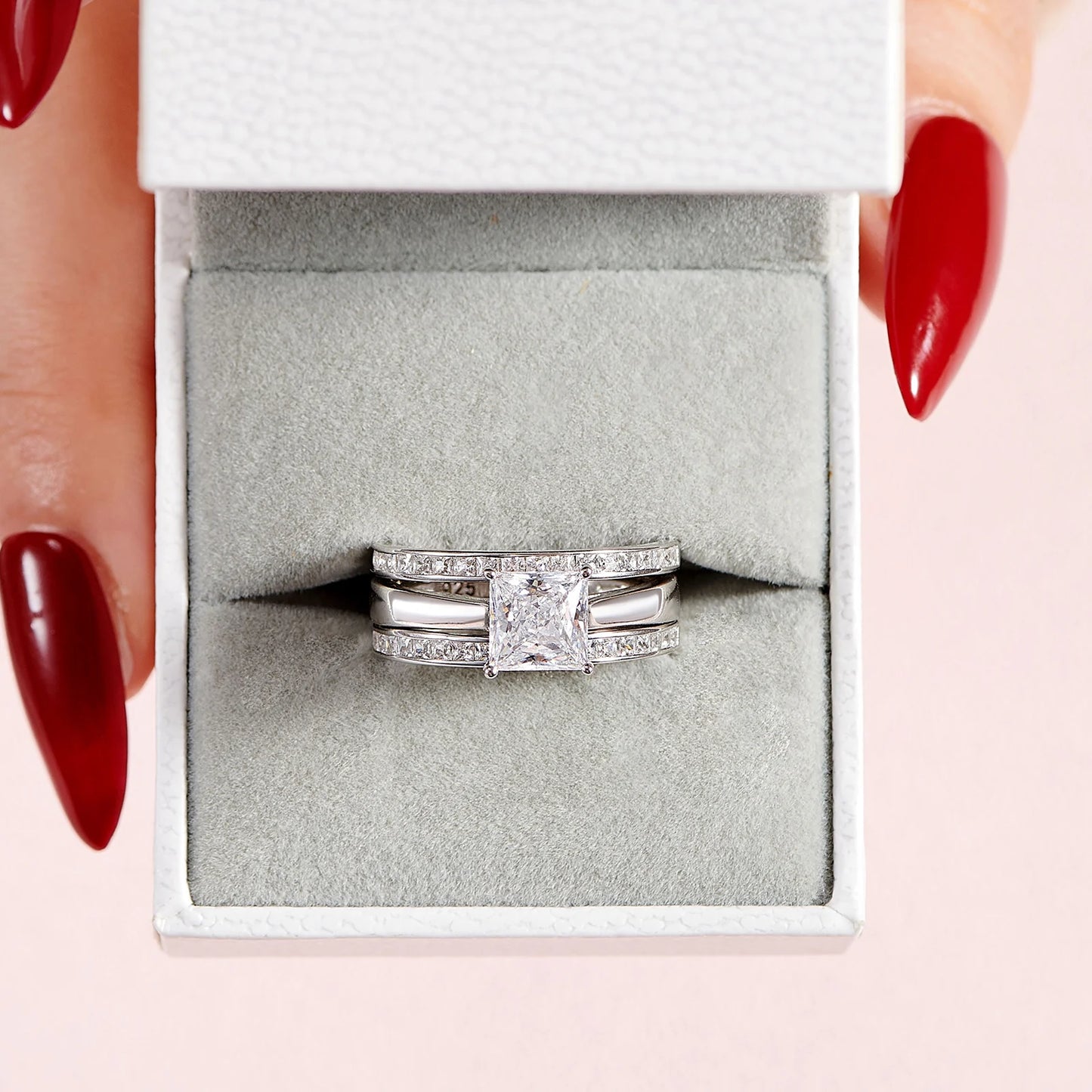 Solid 925 Sterling Silver Wedding Rings