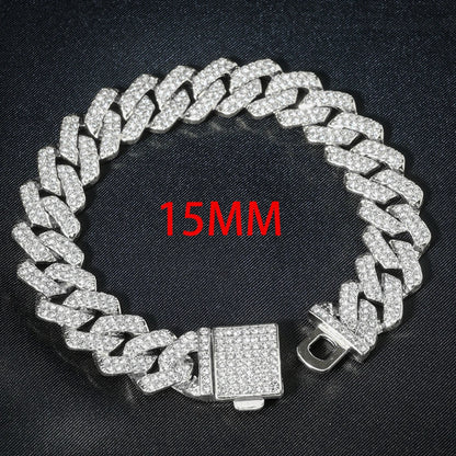 3-piece Cuban Chain Watch Set