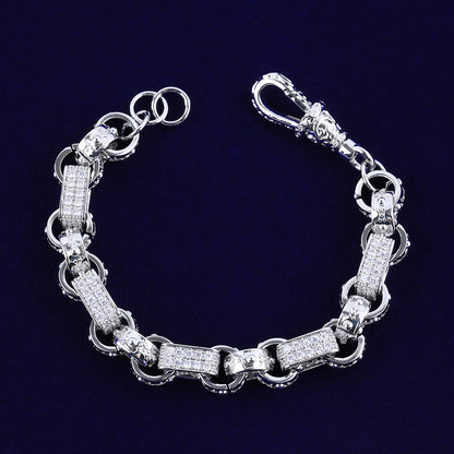 Iced Out GYSPY Bracelet silver top view 