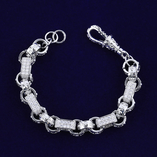 Iced Out GYSPY Bracelet silver top view 
