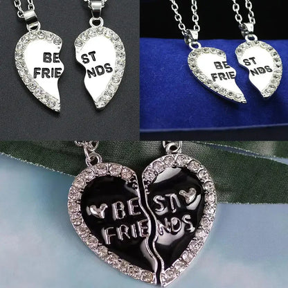 2 Pcs Heart Shape Pendant Best Friends  Necklaces