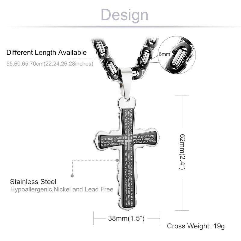 Description of black and silver chain 