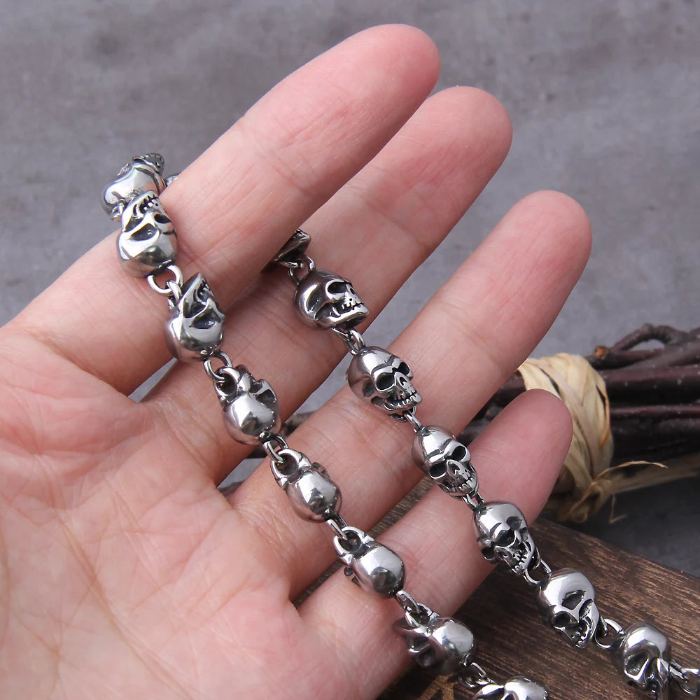 Stainless steel new skull chain necklace