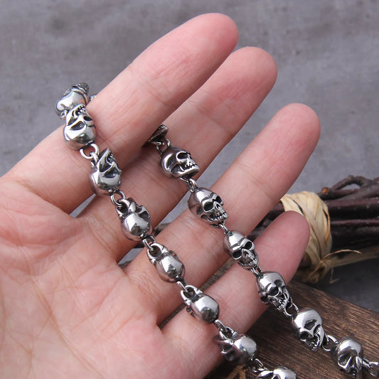 Stainless steel new skull chain necklace