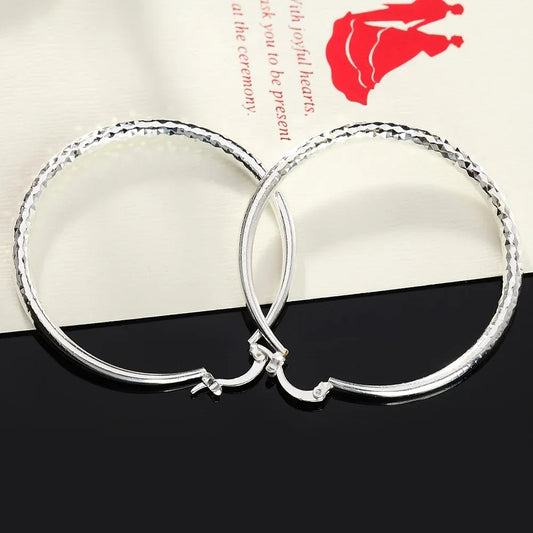 Sterling Silver 5CM Circle Hoop Earrings
