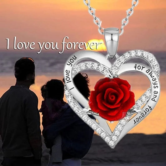 Heart Rose Necklace