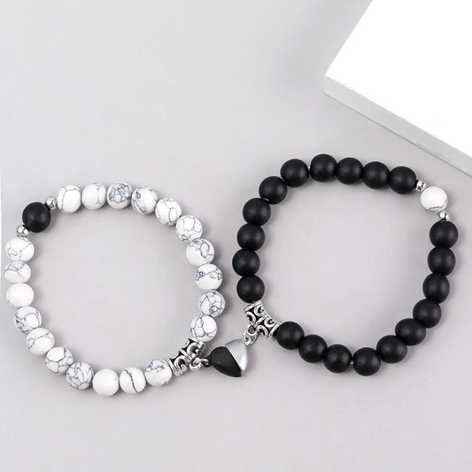 White cut black bracelet