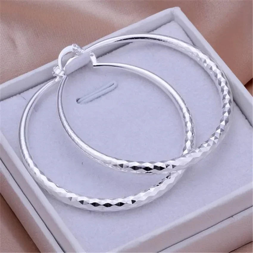 Sterling Silver 5CM Circle Hoop Earrings