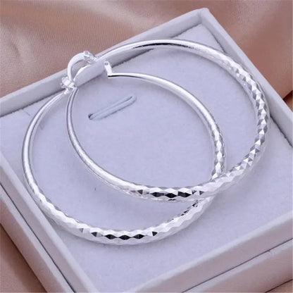 Sterling Silver 5CM Circle Hoop Earrings