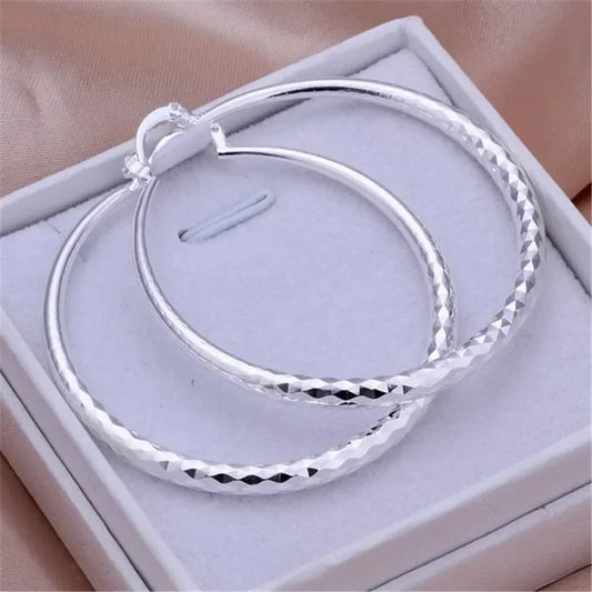 Sterling Silver 5CM Circle Hoop Earrings