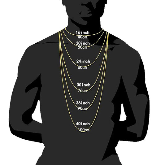 Sizing chart description for chain length 