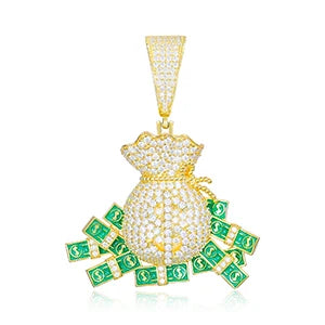 Dollar Money Bag Pendant Necklaces